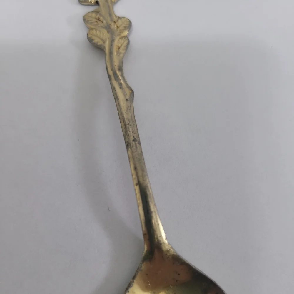 Vintage Rose Top Gold Tone Spoon Japan